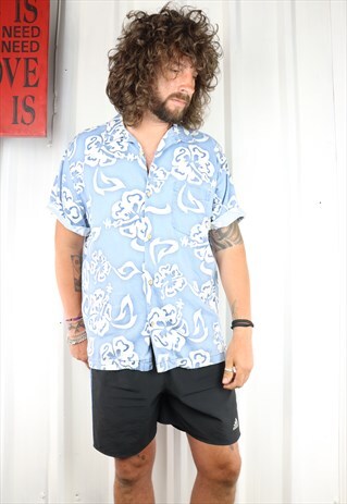 VINTAGE CRAZY PATTERN OVERSIZED SHORT SLEEVED SHIRT