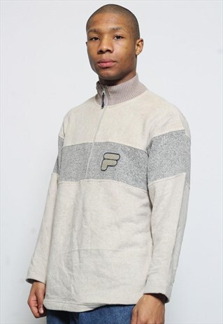 VINTAGE FILA LOGO JUMPER WHITE