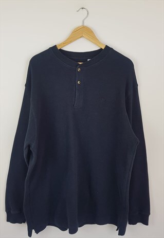 VINTAGE FILA HENLEY SWEATSHIRT BLACK