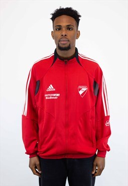 Y2K Adidas Sports Jacket in Red, Size L