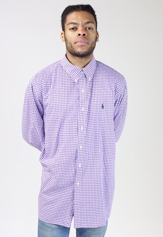 VINTAGE POLO RALPH LAUREN PURPLE GINGHAM SHIRT