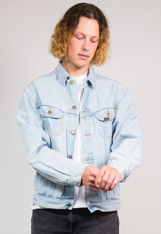 90'S VINTAGE PALE BLUE DENIM LEE JACKET