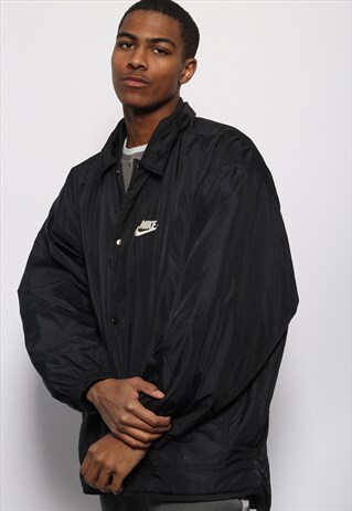 VINTAGE NIKE BIG LOGO COACH JACKET BLACK