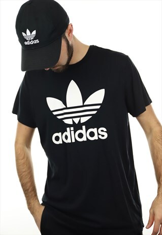 VINTAGE ADIDAS TREFOIL T SHIRT BLACK