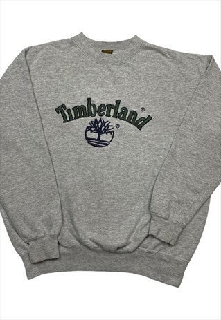 TIMBERLAND WEATHERGEAR VINTAGE GREY SPELLOUT SWEATSHIRT