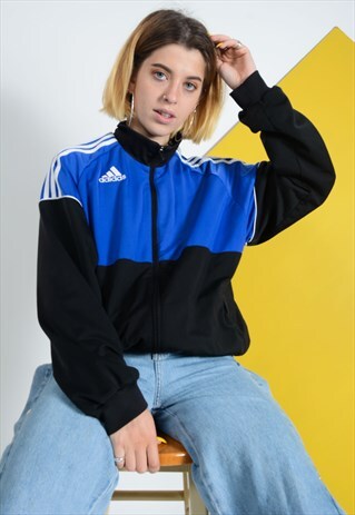 ADIDAS TRACK JACKET BLUE WITH LOGO