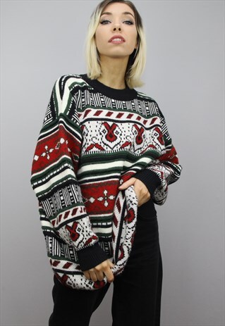 VINTAGE OVERSIZED PATTERNED JUMPER