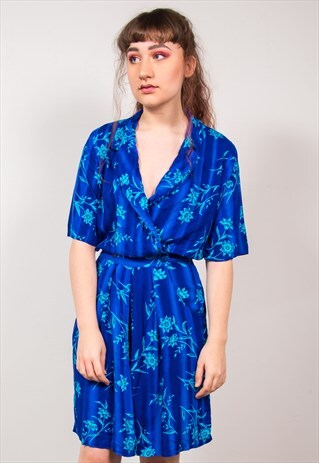 VINTAGE 90'S BLUE FLORAL PATTERN PLAYSUIT
