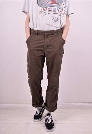 CARHARTT MENS VINTAGE TROUSERS W33 L30 KHAKI 90'S