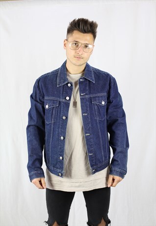 MENS VINTAGE VERSACE DENIM JACKET LARGE SPORT SLIM 90'S
