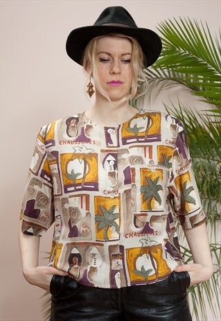 SHORT SLEEVE CROPPED BLOUSE FROM EARLY 90S