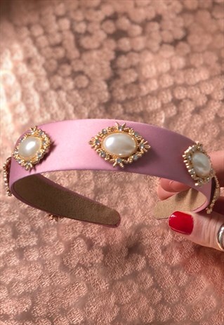 CECESCROWNS PATRICIA PINK EMBELLISHED HEADBAND