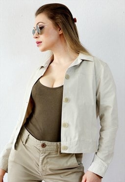 Y2k Vintage Utility Style Cropped Jacket Lightweight S