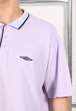 Vintage Umbro Polo Shirt Pastel Purple Short Sleeve Tee XL