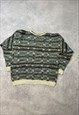 VINTAGE ABSTRACT KNITTED JUMPER FUNKY PATTERNED SWEATER