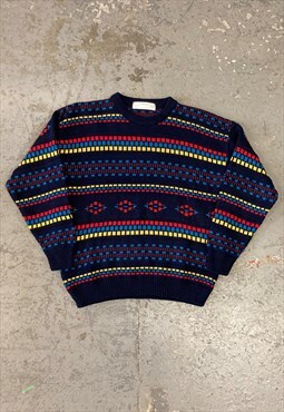 Vintage Abstract Knitted Jumper Cottagecore Patterned Cute