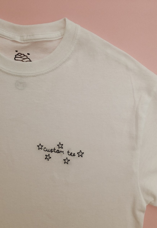 Personalised Hand Embroidered Star T-shirt 