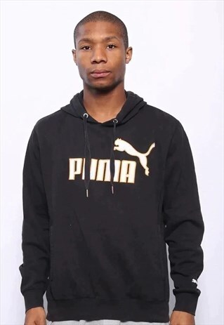 VINTAGE PUMA BIG LOGO HOODIE BLACK