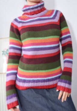 Vintage y2k multicolor Turtleneck Sweater