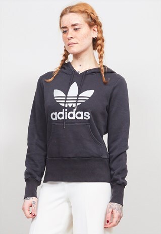 VINTAGE 90'S BLACK ADIDAS LOGO HOODIE