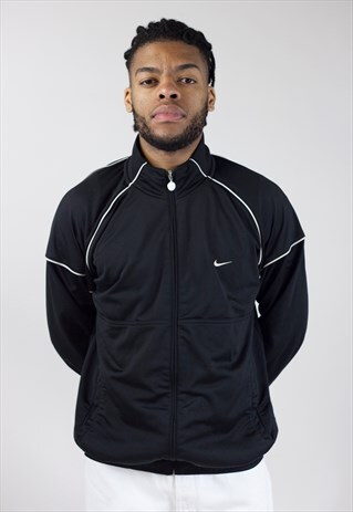 VINTAGE NIKE BLACK ZIP UP 90'S JACKET