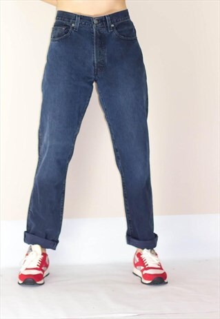 VINTAGE 80'S 501 BLACK/BLUE BUTTON FLY GUY FIT JEANS