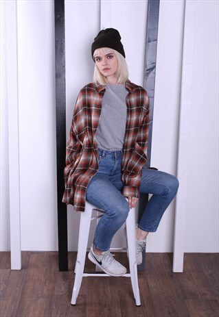 VINTAGE 90S PLAID / FLANNEL SHIRT. SKATER/GRUNGE UNISEX.