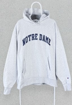 Vintage Champion Reverse Weave Hoodie Notre Dame Mens XL