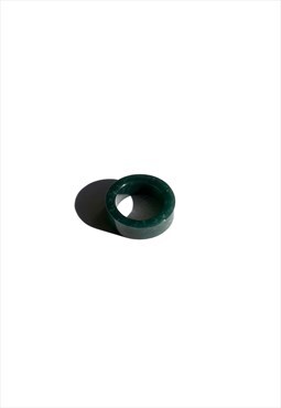 Cyan square jade ring
