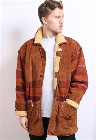 VINTAGE AZTEC FLEECE LINED JACKET