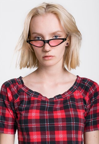 CAT EYE PINK LENSES RETRO SUNGLASSES