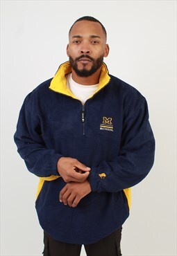Men's Vintage Starter Michigan Wolverines quarter zip fleece