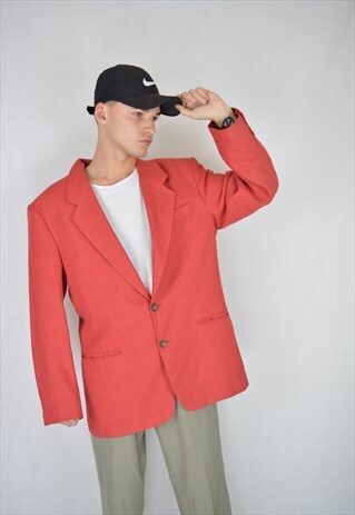 VINTAGE RED 80'S RAVE OVERSIZE BLAZER