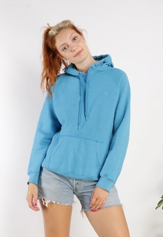 VINTAGE CHAMPION HOODIE BLUE Z924