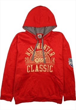 NHL 90's Spellout Pullover Hoodie XXLarge (2XL) Red