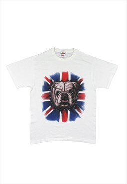 British Bulldog White T-Shirt, 2000s Fruit of the Loom