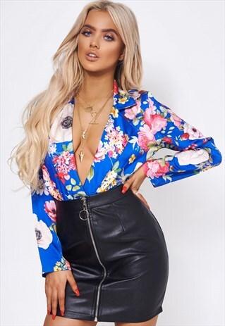 BLOSSOM BLUE FLORAL PRINT BODYSUIT
