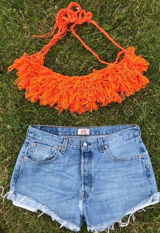 HAND MADE IRISH FIZZY ORANGE LOOPED BANDEAU