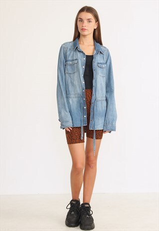 VINTAGE BLUE LONG SLEEVE DENIM SHIRT