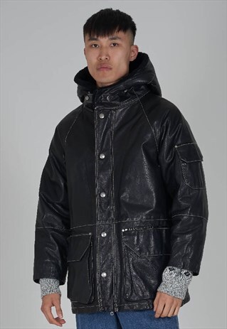 VINTAGE RARE 90S BELFE LEATHER PARKA