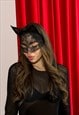 CATWOMAN LACE MASK WITH EARS BLACK LACE CAT MASK WITH VEIL