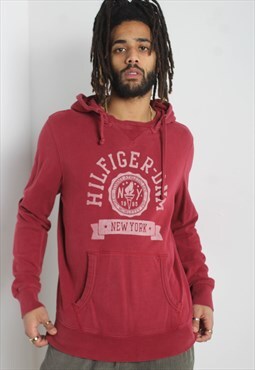 Vintage Tommy Hilfiger Sweatshirt Hoodie Mens - Red