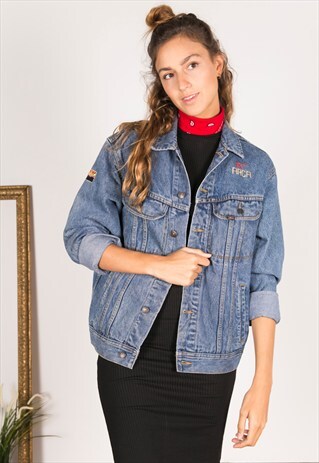 VINTAGE 80S EMBELLISHED LEE DENIM JACKET / R148
