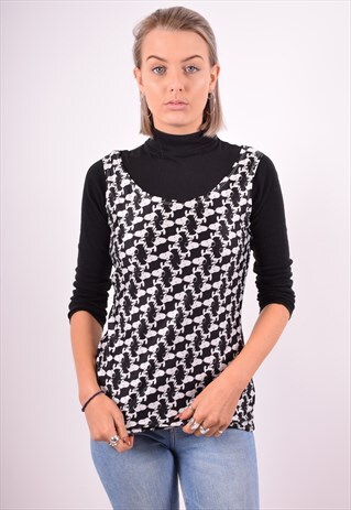 ICEBERG WOMENS VINTAGE VEST TOP SMALL BLACK 90'S