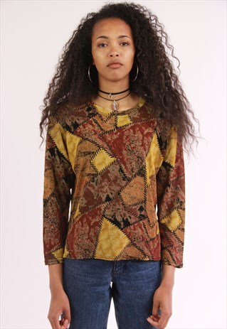 VINTAGE PATTERNED STRETCH TOP
