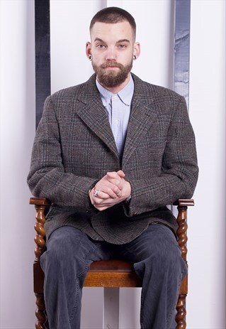 HARRIS TWEED JACKET. 1970S VINTAGE BLAZER. UNISEX.
