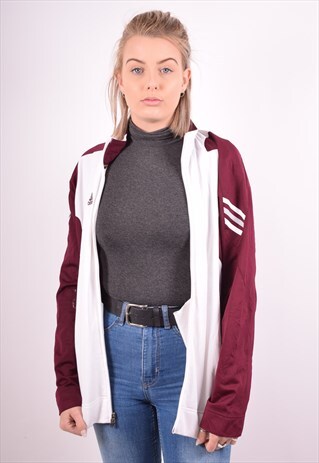 ADIDAS WOMENS VINTAGE TRACKSUIT TOP JACKET XXL WHITE 90S