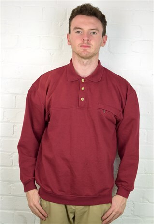VINTAGE 90'S 1/4 BUTTON SWEATSHIRT