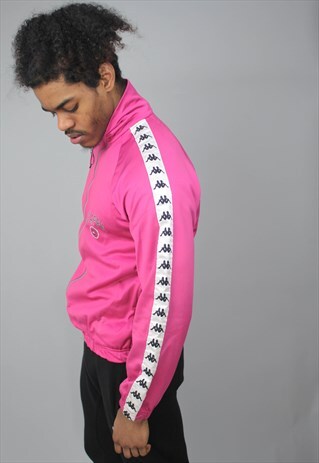 VINTAGE KAPPA 90S PINK LOGO SLEEVES TRACK JACKET