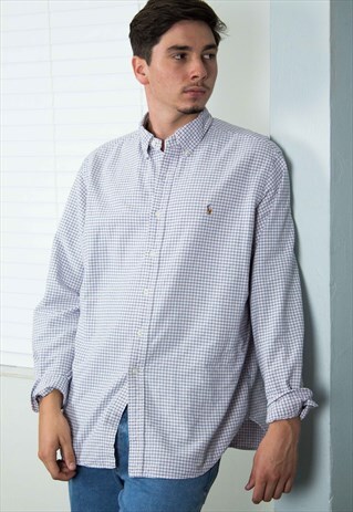 VINTAGE POLO RALPH LAUREN SHIRT LOGO 90S XL 12.3